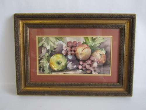 Pair of original watercolour on paper Paintings, Robert Haber, stil life, beautiful vintage Frames