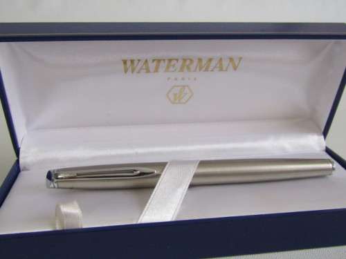 Original Waterman Fountain Pen in case "Sanlam" and a bottle of Sheaffer Ink, boxed, excellent cond.