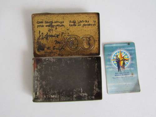 Lot of 2 original Tins; 1914 Christmas brass tin and 1941 Kersfees / Christmas Tin, bid for both