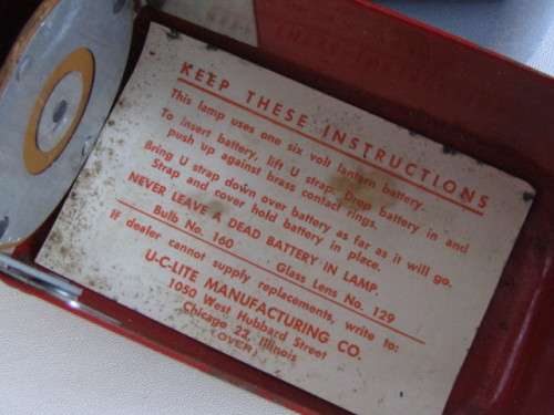 Vintage Big Beam metal Torch, No.111, U-C-Lite Manufacturing Co. Chicago, working with Battery, 21cm