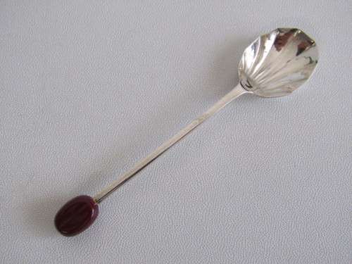 Vintage boxed set of 6 silverplated Coffee Bean Spoons, England, 10cm, excellent condition