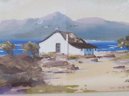 Lot of  2 original H Anderson Paintings, Kalk Bay, frame with glass (Value R1000+)
