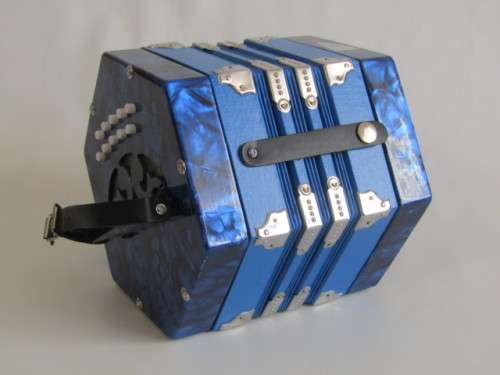Original Crescento two row Concertina in blue, excellent condition, like new (Value R3000+)