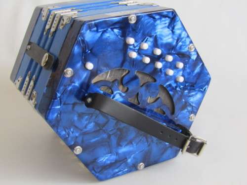 Original Crescento two row Concertina in blue, excellent condition, like new (Value R3000+)