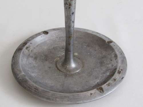 Rare large vintage metal "Balancing Man" statue on Plinth with Ashtray Base, 36cm high