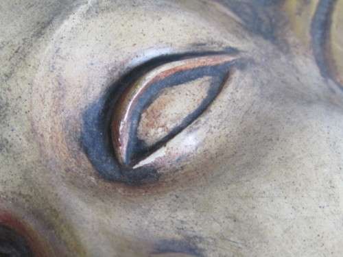 Vintage 1950's original Achatit mask of a Ladies Head, handmade in Germany, 24cm x 18cm