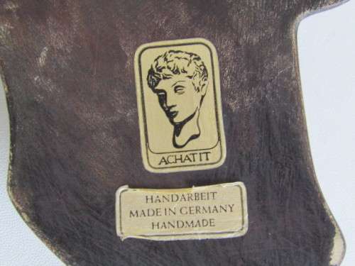 Vintage 1950's original Achatit mask of a Ladies Head, handmade in Germany, 24cm x 18cm