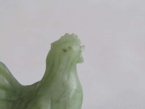 Lot of 2 carved natural Jadeite Figurines, Rooster and Pig *Crazy R1 start auctions at Port No.5*