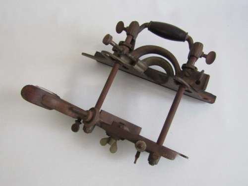 Antique Stanley No. 55 Combination Plane with wooden handles, Stanley Rule & Level Co. Blade