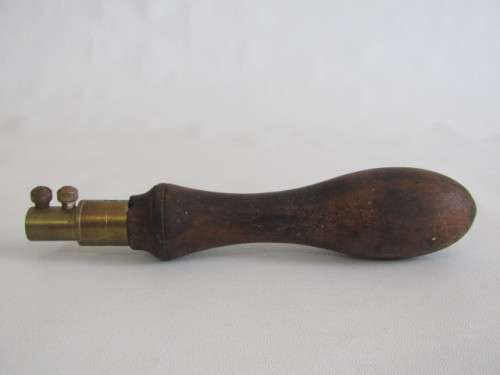 Antique Wood and Brass Saw Blade Handle, 18cm long