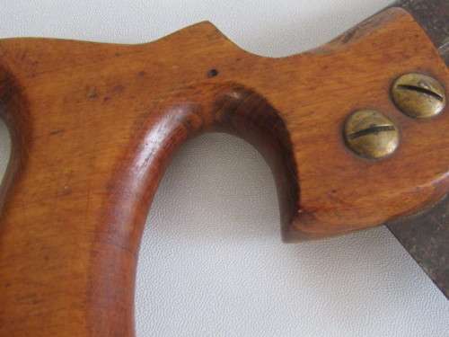 Vintage Back Saw with wooden handle and brass fittings, excellent and working condition, 33cm