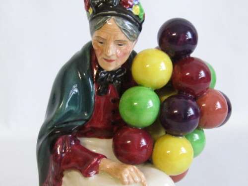 Original large 1930's Royal Doulton porcelain Figurine "The Old Balloon Seller" HN1315, 19cm,perfect