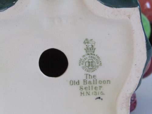 Original large 1930's Royal Doulton porcelain Figurine "The Old Balloon Seller" HN1315, 19cm,perfect