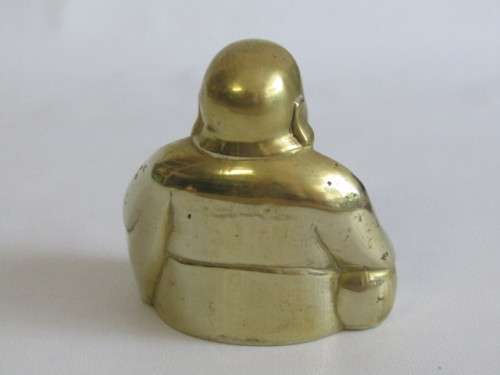 Vintage solid Brass Buddha Statue in excellent condition, hollow cast, 11cm high x 10cm
