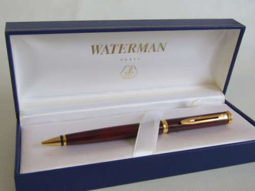 Vintage original Waterman retractable lead Pencil in Red and gold plated, original Case, excellent