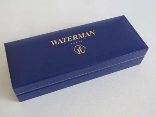 Original Waterman Ballpoint Pen in red and gold plated, original Case, excellent and working, 13.5cm