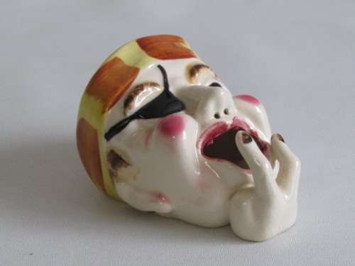 Lot of 2 original vintage ceramic Character Ashtrays in excellent  condition, Dog and Pirate