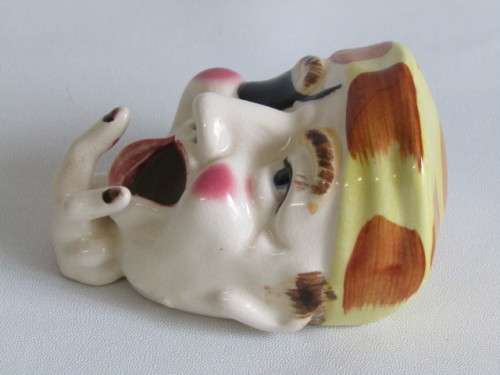 Lot of 2 original vintage ceramic Character Ashtrays in excellent  condition, Dog and Pirate