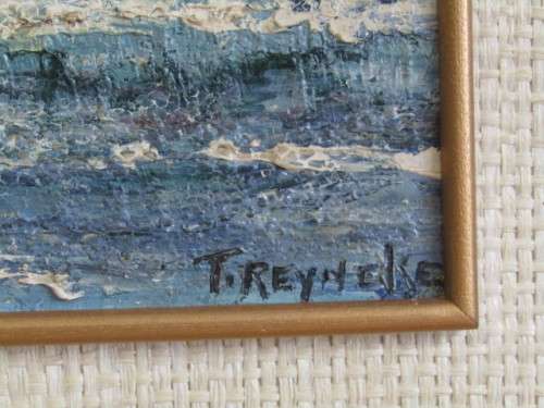 Original T Reyneke Oil on Board Painting in Frame, excellent condition, 59cm x 45cm