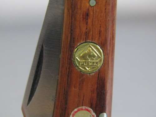 Original Puma 667 Prospector folding Knife, wooden handle with brass inclosures, SS Blade, 16.5cm