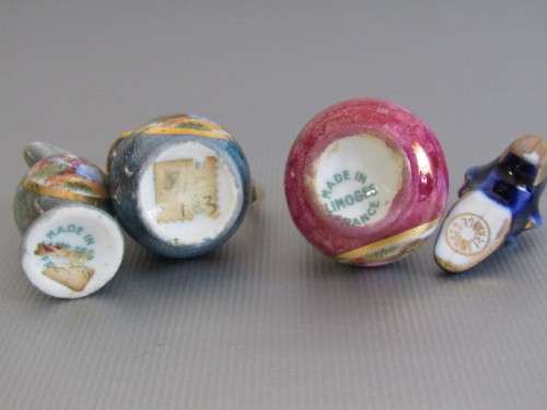 Lot of 9 vintage Printers Tray Ornaments, excellent condition, including Limoges