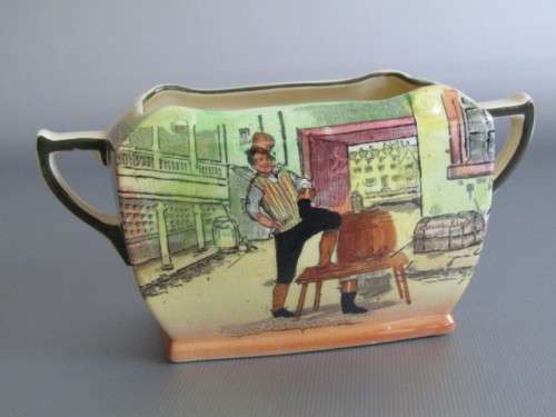 Vintage lot of 2 Royal Doulton collectables; River Boy Figurine HN2128 and Dickens Ware Sugar Bowl