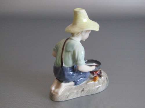 Vintage lot of 2 Royal Doulton collectables; River Boy Figurine HN2128 and Dickens Ware Sugar Bowl