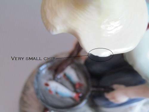 Vintage lot of 2 Royal Doulton collectables; River Boy Figurine HN2128 and Dickens Ware Sugar Bowl