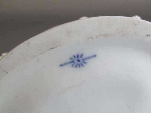 Vintage lot of 2 Porcelain Figurines; Angel with Bird and Cat, 13cm, Cherub holding flowers, 14cm