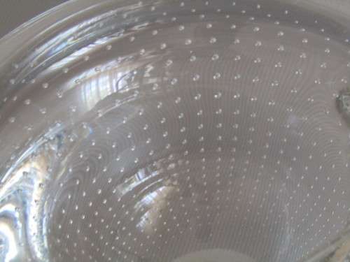 Vintage lot of 2 original Murano Bubble inclusion Bowls, 24cm xnd 15cm, excellent condition