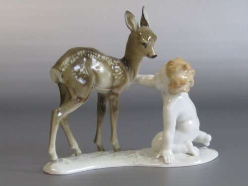 Vintage lot of 2 original porcelain Figurines, Hutschenreuther and Alka, excellent cond, 17cm  13cm