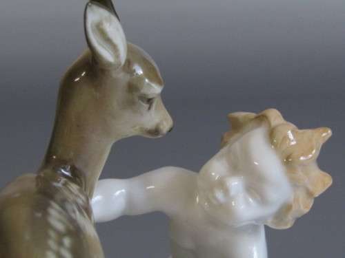 Vintage lot of 2 original porcelain Figurines, Hutschenreuther and Alka, excellent cond, 17cm  13cm