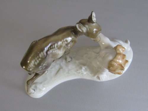 Vintage lot of 2 original porcelain Figurines, Hutschenreuther and Alka, excellent cond, 17cm  13cm