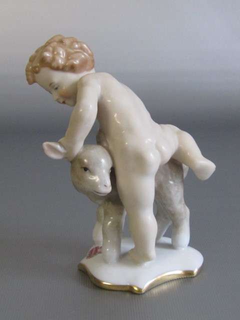 Vintage lot of 2 original porcelain Figurines, Hutschenreuther and Alka, excellent cond, 17cm  13cm