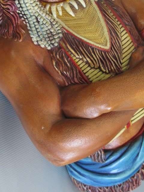 Original 1960 Bossons Chalkware Wall Hanging sculpture "Indian Chief", large 13cm x 25cm