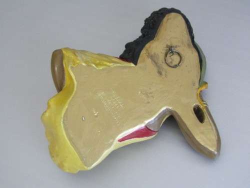 Original 1959 Bossons Chalkware Wall Hanging sculpture "Gypsey Girl" 21cm x 20cm, excellent cond.