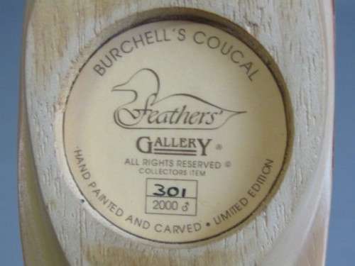 Original Feathers of Knysna hand made limited Figurine of a "Burchells Coucal" 301/2000, 36cm