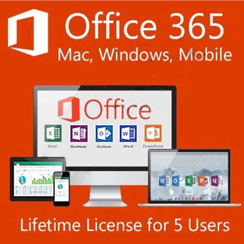 INSTANT Microsoft Office 365 For Windows & Mac Pro Plus - 5 PC Devices