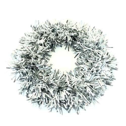 Christmas Tinsel Wreath Silver