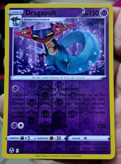 Pokemon Trading Cards - TCG - Dragapult - 089/195 - Rare Reverse Holo - Silver Tempest - NM