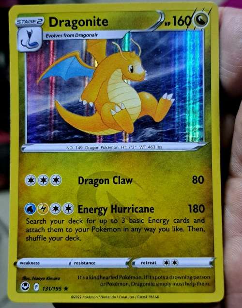 Pokemon Trading Cards - TCG - Dragonite - 131/195 - Holo Rare- Silver Tempest - NM