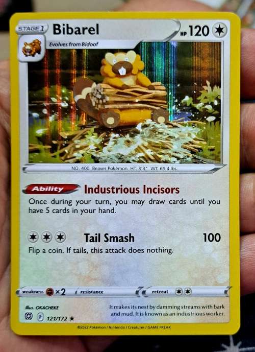 Pokemon Trading Cards - TCG - Bibarel - 121/172 - Holo Rare - Brilliant Stars - NM