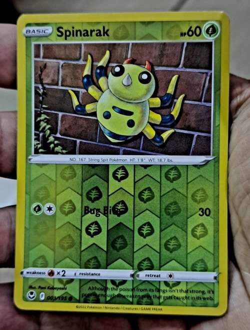 Pokemon Trading Cards - Spinarak - 003/195 - Reverse Holo - Silver Tempest (NM)