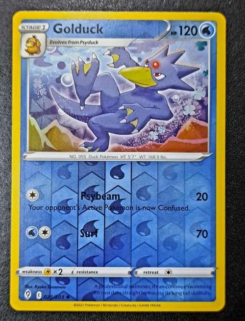 Pokemon Trading Cards - TCG - Golduck - 025/203 - Reverse Holo - Evolving Skies - NM