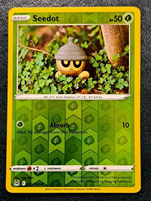 Pokemon Trading Cards - TCG - Seedot - 011/196 - Reverse Holo - Lost Origins - NM