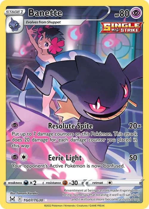 Pokemon Trading Cards - Banette - TG07/TG30 - Holo Rare - Lost Origin  - NM