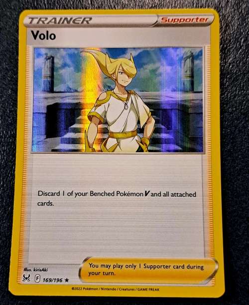 Pokemon Trading Cards - Volo - 169/196 - Holo Rare - Lost Origin - NM