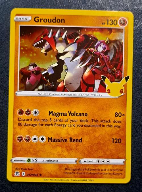 Pokemon Trading Cards - Groudon - 17/25 - Holo Rare - Celebrations Singles - NM