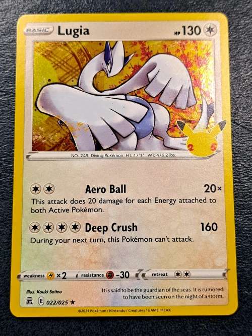 Pokemon Trading Cards - Lugia - 22/25 - Holo Rare - Celebrations Singles - NM