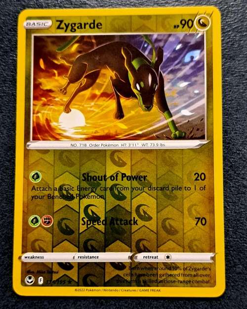 Pokemon Trading Cards - Zygarde - 134/195 - Rare Reverse Holo - Silver Tempest NM
